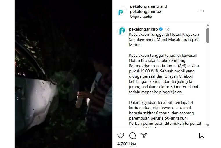 Honda HR-V Jatuh ke Jurang 30 Meter, Sirkuit Terjal Petungkriyono Mencelakakan